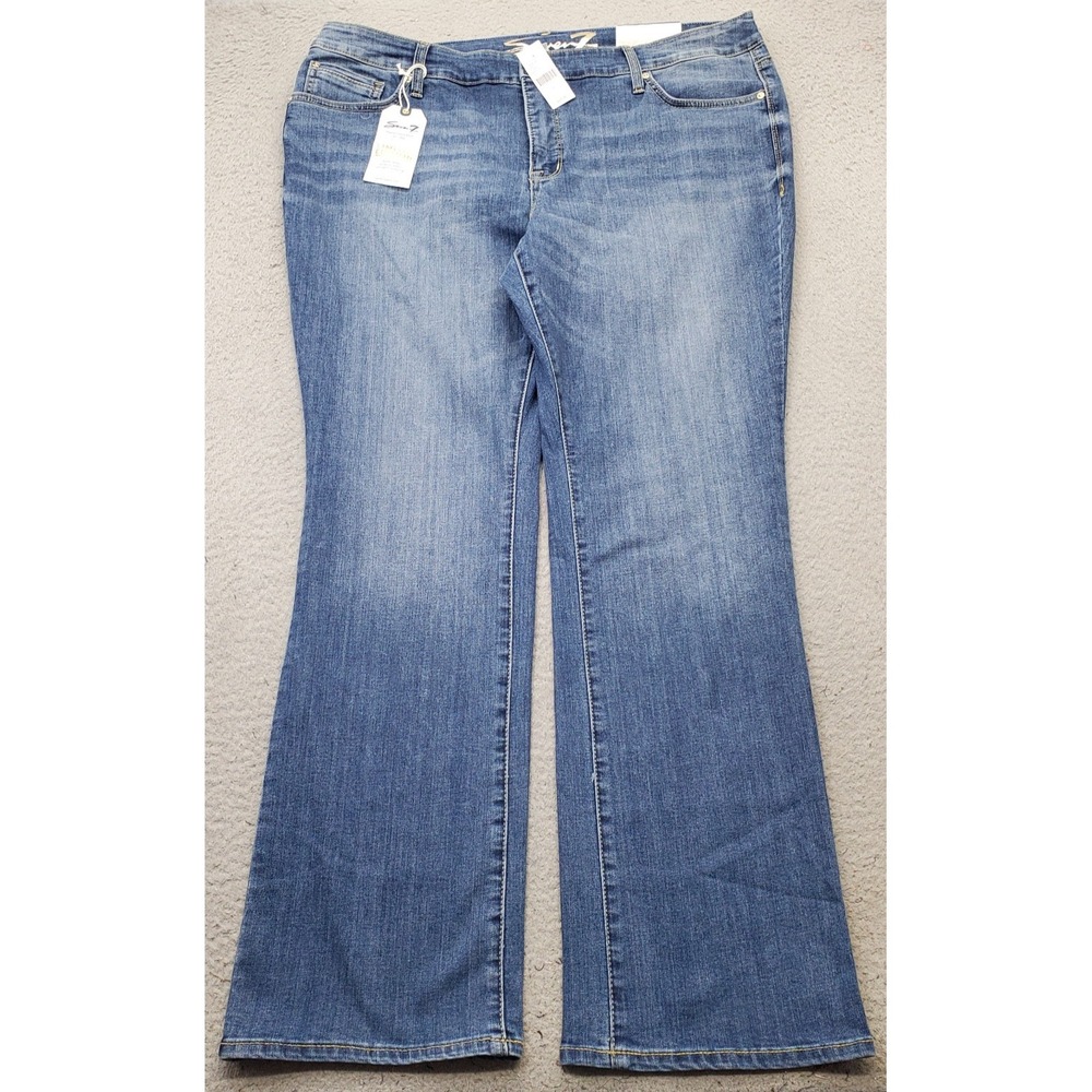 Seven7 Limited Edition Bootcut Jeans Womens 20 Blue Denim Embellished Pockets
